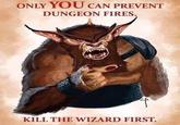 ONLY YOU CAN PREVENT DUNGEON FIRES. KILL THE WIZARD FIRST.