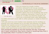 Anonymous (ID: 14mBeWi+) Life Sucks 02/08/26(Sun)17:48:28 No.528065681 >be me raised by single mother >mother refused to let me go outside because "it's dangerous and pedophiles" and never taught me anything and wouldn't allow me to try anything she once had a meltdown because I tried to tie my shoes at 12 after my teacher taught me >end up a manchild loser with absolutely no skills and can't even talk to other people or relate to them in anyway 142 KB JPG >25 now and my c--- mother now resents me for ending up exactly how she wanted me to be also she blames my father despite her openly proud of driving him to leave the state >also my two sisters are a couple of w---- drug addicts not weed meth and heroin at the same time also her fault Can someone explain to me how woman are the "nurturing" sex it seem whenever they have a hand in anything they f--- it up especially when it comes to child care.