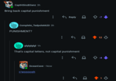 CaptH3inzB3anz 3h Bring back capital punishment Complete Tadpole6620 3h PUNISHMENT? Reply glglglglgl 1h That's capital letters, not capital punishment OceanCave • Now r/woooosh 12 13