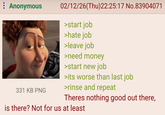 : Anonymous 331 KB PNG 02/12/26(Thu)22:25:17 No.83904071 >start job >hate job >leave job >need money >start new job >its worse than last job >rinse and repeat Theres nothing good out there, is there? Not for us at least