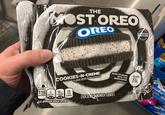 THE MOST OREO OREO LIMITED EDITION serving COOKIES-N-CREME FLAVOR CREME SCAN TO DUNK INTO THE OREOVERSE ENLA ED TO SHOW DETAIL 020 110 2 50mg 10% CALORIES SAT FAT 10% DV SODIUM 2% DV TOTAL ЖЕТИТ SUGARS CHOCOLATE SANDWICH COOKIES OD 134/02 (379 SLIT APPEARS WHEN OPENED