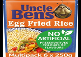 Uncle Ben's Egg Fried Rice NO ARTIFICIAL PRESERVATIVES COLOURS OR FLAVOURS Multipack 6 x 250g