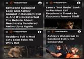 THEGAMER Someone Swapped e Leon And Ashley Around In Resident Evil 4, And It's Kickstarted The Debate About Needlessly Gendered Animations Again THEGAMER Leon's "Hot Uncle" Look In Resident Evil Requiem Is Thanks To Capcom's Female Staff THEGAMER Resident Evil 4 Mod Lets Leon Take His Willy Out e III THEGAMER Ashley's Underwear In Resident Evil Is Not Censorship e