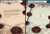 Official letter from Hitler. Christian X's response... My most esteemed congratulations to his royal majesty King Christian X" 72nd birthday, blahblah blah blah blahblahblah blah blah blahblah blahblah blah blah blabhblah. -Adolf Hitler thx. -K.C