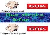 Republicans bad GOP® One stroke later... Republicans good GOPⓇ®