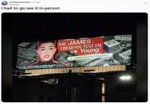 A photo of the James Charles allegations billboard.