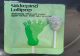 Ordinary made extraord Slikkepind Lollipop Æblesmag. Med surt pulver Apple flavour. With sour powder