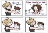 A redraw of the "ugly baby" meme. The meme references "Final Fantasy 7.":https://knowyourmeme.com/memes/subcultures/final-fantasy-vii