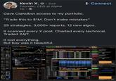 Kevin X.. 2nd Founder, CEO at Alpha 1w • Gave Clawdbot access to my portfolio. + Connect "Trade this to $1M. Don't make mistakes" 25 strategies. 3,000+ reports. 12 new algos. It scanned every X post. Charted every technical. Traded 24/7. It lost everything. But boy was it beautiful. Datang Clan & (U.S.) $149.09 +1.439 -1.26 57.75 SEPIAR 1.03 Securities Aets dog's Price to 12:00 TO EcoG: batang price target red to $200 from $225 at Truid ww 4.48 747 SM dog: Terrific Growth At A Temble Price BOOG Total batalog Price Target Announced at $175.00/share by 1000 25/15 5.089 Catadion Rated New Boy at PT SUS COOG US Equity $1154.202 (0.25) Volume 135,095 WAP 154.68552 81/27/08 Maki MT 121 Ak Bela Cap/ GJOVENE LIMATOPE Of 34 W where are you 10th, what about SAND 15430/154411565 Offer Med 50,30 w wwww ww Con 429.36 409.20 Under Over 71447 727.51 34626-Price-16166 SAN 1,000 DOG U ty e 151.11 11/19/20 Making PILY 2 2471 ST Filled 31.41021 AugPx Vs ArPx (ps) 7.519,40259 43,99985 7.542,52287 5,74606 -7.174,29375 NOR a N 2.950.700 1.979.600 971.100 OY CH JAMES GOLMECE ANTON DECIDELL WEVE JERNIGAN -05 WHO THR what 'n sering and there this is a peal it should tow