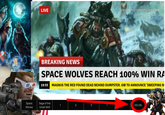 Space Wolves LIVE breakyourownnews.com BREAKING NEWS SPACE WOLVES REACH 100% WIN RA 19:55 MAGNUS THE RED FOUND DEAD BEHIND DUMPSTER. GW TO ANNOUNCE 'SWEEPING N Saga of the Great Wolf 5 5 100.0%