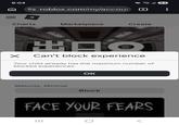 9:04 roblox.com/my/accou [5] Charts Marketplace Create ✓ Can't block experience Your child already has the maximum number of blocked experiences Maturity: Minimal OK Block FACE YOUR FEARS ||| 94