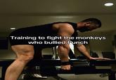 A meme about training to fight the monkeys who bullied Punch.