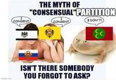 I CONSENT ☑ THE MYTH OF "CONSENSUAL"PARTITION I CONSENT I DON'T! imgflip.com ISN'T THERE SOMEBODY YOU FORGOT TO ASK?