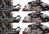 Are you a Firstborn or a Primaris What marine type are you Yeah, but what's in your geneseed? Iam a Castellan. Loyalist The Wrath of the Emperor.