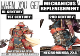 WHEN YOU GET BI-CENTURY 1ST CENTURY: MECHANICUS REPLENISHMENT 2ND CENTURY: MASTER-CRAFTED NECROMUNDA 2X4 ARTIFICIER POWER ARMOUR