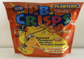 NEW PLANTERS Bite Size Snack PB CRISPO MR.PEANUT TM Sweet Peanut Butter Creme Inside Cookie Crispy Outside NET WT. 7.25 145001 20