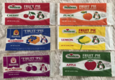 Hostess CHERRY ARTIFICIALLY FLAVORED NET WT 4.5 OZ. (128) FRUNT PIE REAL FRUI FILLING 7301 OV16 Hostess FRUIT PIE PEACH ARTIFICIALLY FLAVORED NET WT. 4.5 OZ. (128g) REAL FRUIT FILLING Hostess BLUEBERRY ARTIFICIALLY FLAVORED NET WT.4-1/2 02. FRUIT PIE REAL FRUIT FILLING ITT CONTINENTAL BRING CO INC GENERAL OFFICE, RYE, NEW YORK 2PAD REG PENSA DEPT ADK CONS LIC OFFER Hostess LEMON ARTIFICIALLY PLANNED NET WT. 4.5 OZ. (128g) POUSE SHURU aie FRUIT PIE REAL FRUIT FILLING LAET SALE CHIE (A0/247 NOV12 Hostess FRUIT PIE REAL FRUIT FILLING Hostess BLACKBERRY ARTIFICIALLY FLAVORED NET WT.4-1/2 OZ. ITT CONTINENTAL BAKING C FRUIT PIE REAL FRUIT FILLING APPLE ARTIFICIALLY FLAVORED NET WT. 4.5 OZ. (128g) 1A07300 NOV15 SALT SALL SATE 1A07306 NOV21