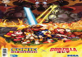 OMIC ENT 田 WN $4.99US COVER B 8 27714 01521 08511 TM SONIC X GODZILLA THE HEDGEHOG 35th ANNIVERSARY ליב SEGA