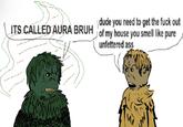 dude you need to get the f--- out ITS CALLED AURA BRUH of my house you smell like pure unfettered ass ww