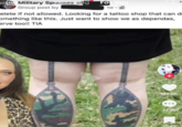 LIV Military Spouses ong Group post by For You 10- elete if not allowed. Looking for a tattoo shop that can d omething like this. Just want to show we as dependas, erve too!! TIA 113.0K 1438 2769
