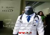 A meme using an AI pigeon doctor video. It reads, "mf doctors styding hard for years just to say 'sorry' to a patient's family."