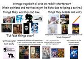 average ragebait ai bros on reddit starterpark (their opinions and motives might be fake due to being a satire.) things they worship and like things they despise and vilify AD PENTUNG POS RON 'Tuffest things ever!' 'witty designer nonsensical debates and comparisons 'ai art is real art! they don't harm the best waifu' i believe in u/witty-designer7316, queen of pro-ai SUPREMACY 2 environment while the others do!' pencilslop kills trees penslop = kills squids digislopkills underpaid child lithium miners ai art kills nothing ai art is morally superior PENCILSLUT Traditional "Art" Destroys habitats Depletes worldwide oxygen levels Contributes to greenhouse gas emissions Created by soulless humans AI ART Inspires creativity Accessible to everyone Consumes as much water as a TikTok scroll 'they harm the environment and they're n**is!' 'break the pencil!' *use ai to generate some scenarios/imgs/vids to resonate with other ragebaiters* USE AL USE A SIVE == SEALS USE AI SAVE THE SEALS SAVE THE SEALS SAVE SEALS USE AI USE AI Pro Al Future Anti Al Future may pretend to be the subreddit wasn't satire/ragebait ts subreddit is NOT satire or ragebait THIS IS NOT SATIRE /BreakingThePencil IS NOT SATIRE OR RAGEBAIT Din