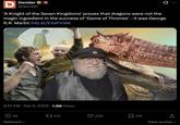 D Decider @decider 'A Knight of the Seven Kingdoms' proves that dragons were not the magic ingredient in the success of 'Game of Thrones' - it was George R.R. Martin trib.al/E4aFVWe 8:51 AM Feb 6, 2026 1.2M Views 56 Relevant 1574 3.6K 216 View quotes >