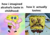 how i imagined alcohol's taste in how it actually childhood: tastes: