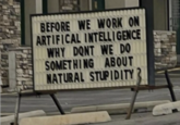 BEFORE WE WORK ON ARTIFICAL INTELLIGENCE WHY DONT WE DO SOMETHING ABOUT NATURAL STUPIDITY ?
