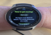 45 50 40 55 05 Time to get moving! Not now It's been over 456575 hours. Try some stretches or a walk. SE Try a stretch σε 15 20