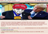 Board /pol/ - Politically Incorrect Anonymous (ID: YONUJEDY) E MAKE AMERICA AAGA GREAT FELL FOR IT AGAIN AWARD Settings Mobile Home 02/28/26(Sat) 10:20:15 No.529410419 T 59 KB JPG I think it's ironic that the biggest antisemitic white supremacist board on the internet campaigned to elect the most pro-Jewish, pro-Israel puppet ever elected to office someone who has done a thousand times more for Jewish interests than any other political leader in world history. Anonymous (ID: gylnp8r2 ) >>529410419 (OP). >white supremacist board 02/28/26(Sat) 10:31:43 No.529411537 I don't know where you think we are but this board is MAYBE 35% white