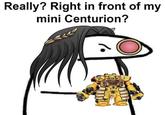 Really? Right in front of my mini Centurion?