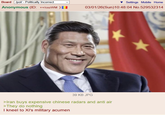 Board /pol/ - Politically Incorrect Anonymous (ID: ++/cozWM Settings Mobile Home 03/01/26(Sun)10:48:04 No.529532314 39 KB JPG >Iran buys expensive chinese radars and anti air >They do nothing I kneel to Xi's military acumen
