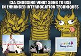 CIA CHOOSING WHAT SONG TO USE IN ENHANCED INTERROGATION TECHNIQUES EMINEM THE REAL SLIM SHADY imgflip.com くくく Barney & Friends