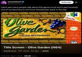A tweet by Wavywebsurf. It shares an image of an Olive Garden video game and reads, "I dont see many people talk about this game much but it was honestly one of my favorites to rent from blockbuster back in the day."