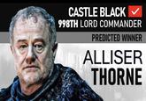 CASTLE BLACK ✓ 998TH LORD COMMANDER PREDICTED WINNER ALLISER THORNE