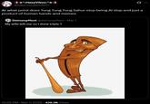 A post about Triple T. It reads, "At what point does Tung Tung Tung Sahur stop being Ai slop and just a product of human hands and memes."