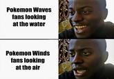 Pokemon Waves fans looking at the water Pokemon Winds fans looking at the air