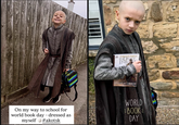 GEORGE RR Martin's A GAME OF THRONES shua Gynic bova On my way to school for world book day - dressed as myself #akotsk WORLD BOOK DAY