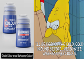 い Citadel Colour is now Warhammer Colour! I'LL BE DEEP IN THE COLD, COLD GROUND BEFORE I RECOGNIZE WARHAMMER COLOUR. PAINT/PEINTURE CITADEL COLOUR BASE MACRAGGE BLUE WARHAMMER BASE MACRAGGE BLUE" マクラーク・ブルー