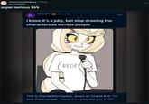 r/superseriousfamilyguy ⚫ 18d ago Own-Spite9854 super serious kirk r/hazbin 43m ago I know it's a joke, but stop drawing the characters as terrible people REDE This is Charlie Morningstar, drawn as Charlie Kirk. I'm over these people. I know it's a joke, but just STOP. :