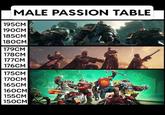MALE PASSION TABLE 195CM 190CM 185CM 180CM 179CM 178CM 177CM 176CM 175CM 170CM 165CM 160CM 155CM 150CM