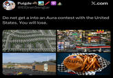 Puigde @ElGranSenglar X.com Do not get a into an Aura contest with the United States. You will lose. EXON SARA 35 4274 Rekis TRO:2 WAL EXON TRUMP GIFTS & SOUVEN McDonald's