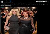 TaraBull @TaraBull Subscribe Ø Kelly Osbourne, 41, & her mother Sharon, 73, recieved a standing ovation at the Grammys