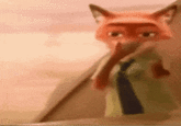 An AI-generated reaction image of Nick Wilde from Zootopia doing the Scuba Dance.