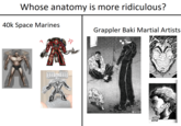 Whose anatomy is more ridiculous? 40k Space Marines Grappler Baki Martial Artists 888 园 刃牙心 如271活 引き金