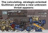The calculating, strategic-oriented Guilliman anytime a new unknown threat appears: ALCA EST TIME TO FROM OF QUEUE >12HRS NO RECHILERS BUILD NEW! BUILD BETTER ORD REGENT PETITION WAITING CAWL enwattmot HANGER BAY (+GIFT SHOP) M I MUST FIGHT THEM. Guilliman, you f------ moron get back here! The Mon'keigh's gunna get himslf Mon'f------'Killed... If you die everything's f----- you hear me?!? Please! Father no! You're too important!