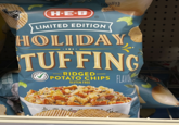 PARA PAVO RITAS SABOR Bell By 19:01 AN23 L3R IO H-E-B LIMITED EDITION HOLIDAY TUFFING SELECT NGREDIE RIDGED- POTATO CHIPS FLAVO GLUTEN FREE SERA ROCA E SAAM