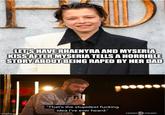 LET'S HAVE RHAENYRA AND MYSERIA KISS AFTER MYSERIA TELLS A HORRIBLE STORY ABOUT BEING R---- BY HER DAD imgflip.com ད་བ་ "That's the stupidest f------ idea I've ever heard." COMEDY
