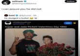 selinam ✔ @bennynotblanco i can assure you he did not lumi @ilylumii. 4h he dodged a bullet r/OldSchoolCool u/[deleted] ⚫ 3y Tupac and Jada Pickett Valentines Day 1992 Follow Join
